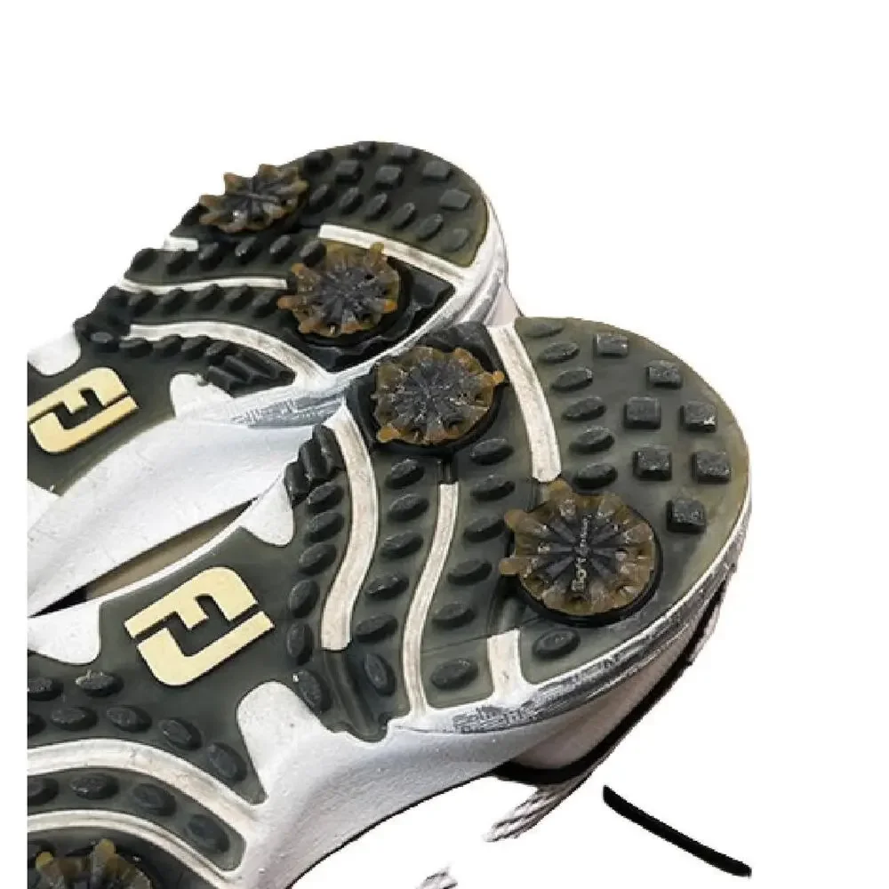Footjoy Contour Fit Golf Shoes Mens Size 8 Soft Spike 54091 White/Blk